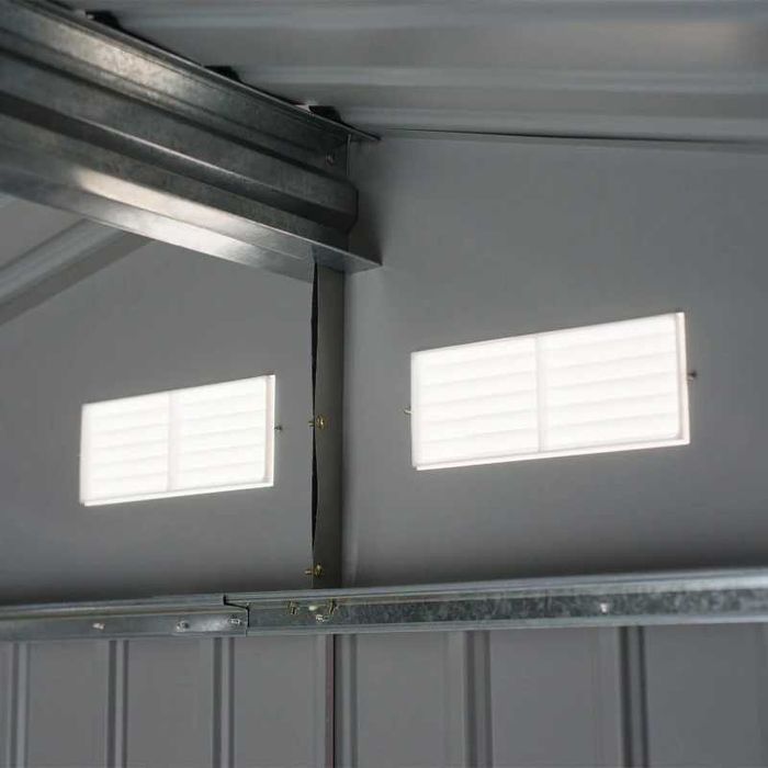 Abrigo de Jardim em Aço 277x195x192 cm – Porta Dupla e 4 Ventilações