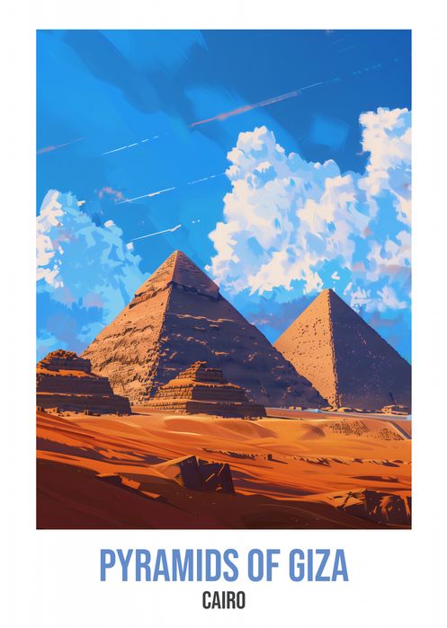 Plakat 64x90cm Pyramids of Giza, Cairo