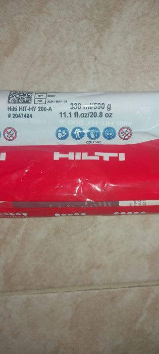 Kotwa chemiczna Hilti HIT-HY 200-A Dostępne 30sztuk