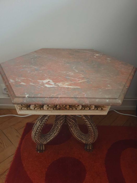 Antique coffee table with marble top64741033760898120