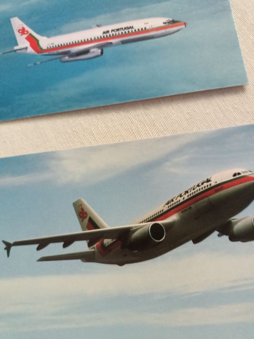 Dez bonitos postais de aviões da TAP, sem uso em ótimo estado.
