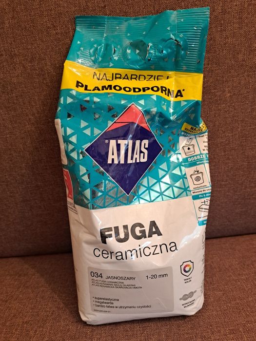 Atlas fuga ceramiczna 034 jasnoszary 2 kg , NOWE
