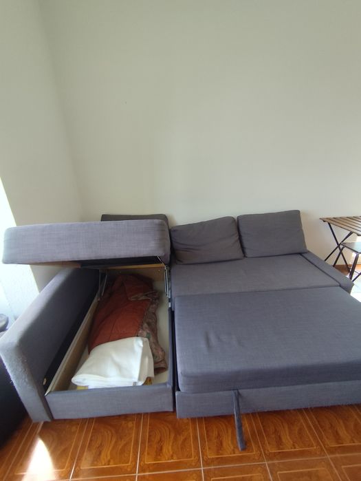 Sofá-Cama de Canto com Arrumação IKEA FRIHETEN (Cizento Escuro)