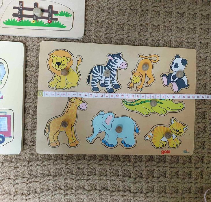 Дерев'яні пазли вкладиші Goki, Lelin