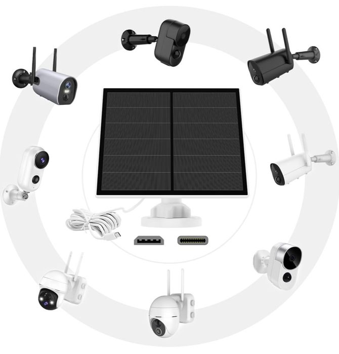 Panel solarny 5W do kamer monitoringu – z uchwytem regulowanym