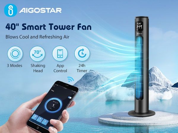 Wentylator kolumnowy Aigostar Ross Smart z Wifi i pilotem