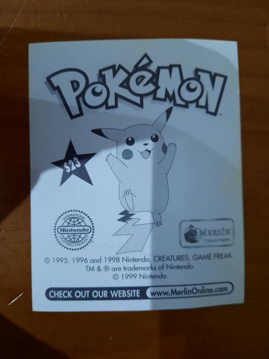 Cromos Autocolantes Pokémon - Caderneta Merlin 1ª edição 1999/2000