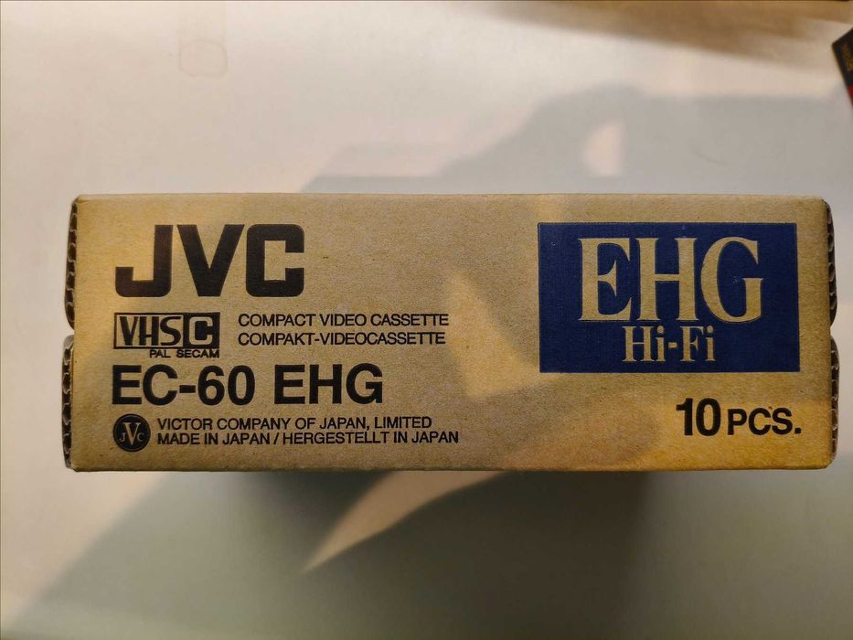 Cassetes JVC 10x EC-60 EHG VHS-C. Filme não utilizado Nova caixa