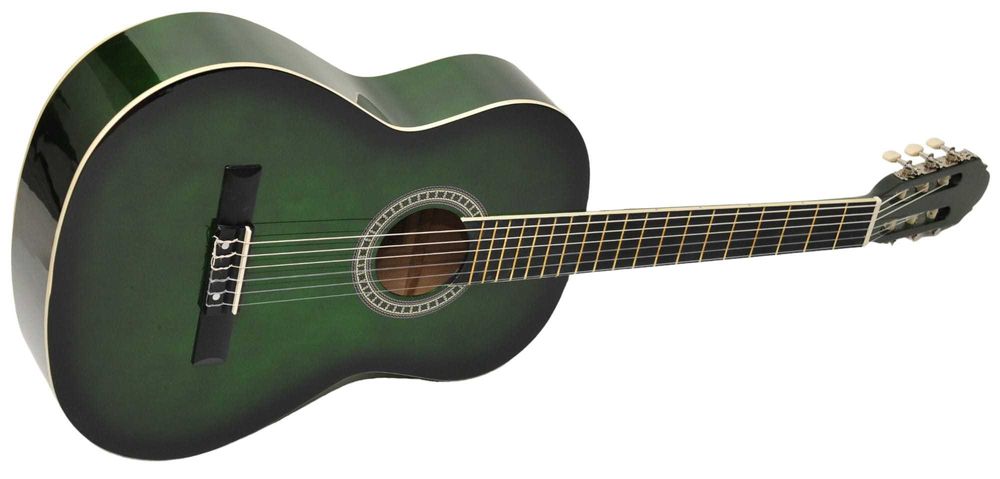 Gitara klasyczna Prima CG-1 4/4 Green Burst + 3 kostki gitarowe gratis