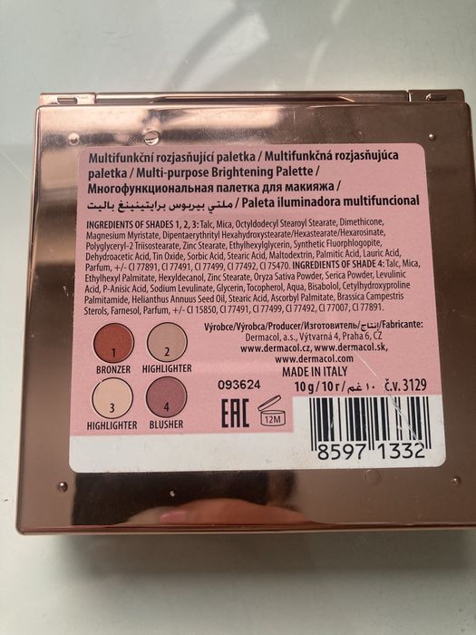 Dermacol paleta do konturowania rozświetlacze róż bronzer