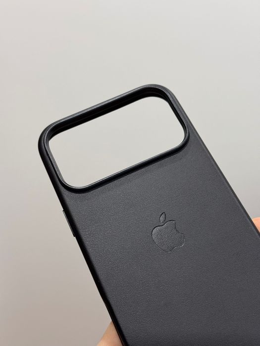 Кожаный чехол Leather Case iPhone 17 Pro Max (Black) MagSafe