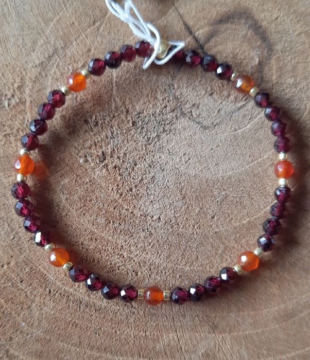 Bransoletka OCHRONNA ŻYWIOŁ OGIEŃ Granat Karneol