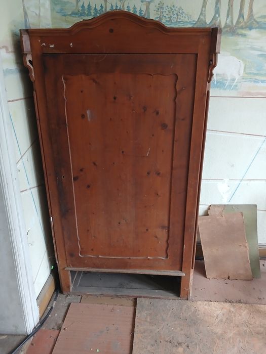 Szafa drewniana vintage PRL1-drzwiowa lite drewno do renowacji