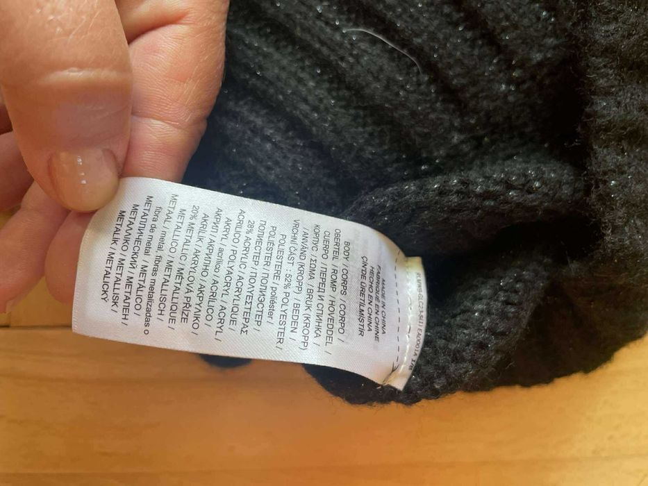 Sweter Ralph Lauren rozm. L oversize srebrna nitka Nowy z metką