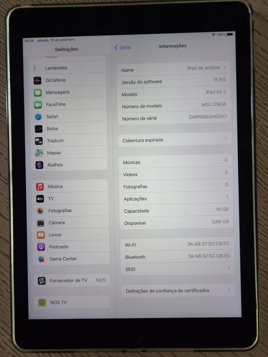Ipad Air 2 Mod.A1566