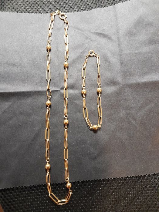 Conjunto Fio e Pulseira ouro 19.2k