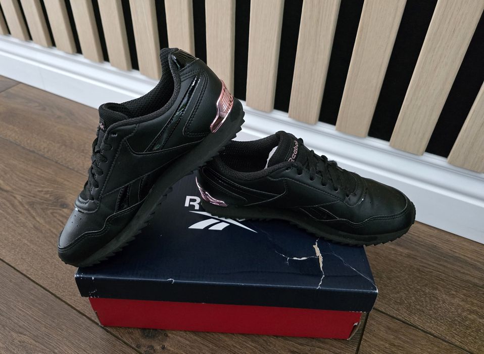 Reebok Royal Glide czarne skórzane adidasy 35,5