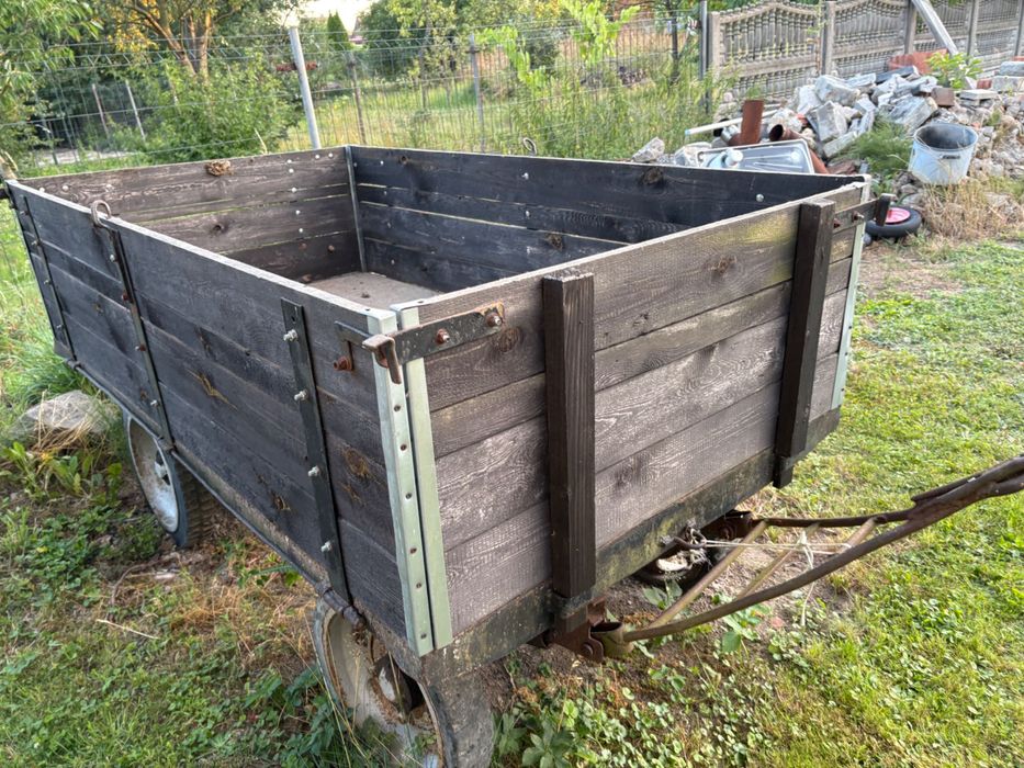 Przyczepka do traktora/ quada. Sam. Samoróbka. Zdrowe deski mocna. Podłoga z grubej blachy
