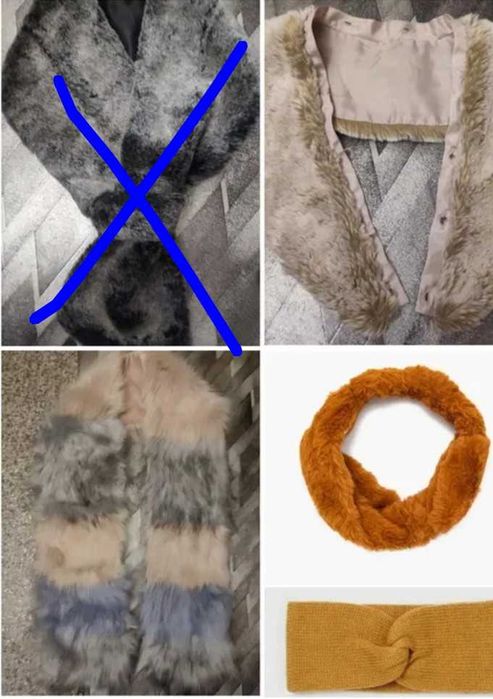 Повязка на голову H&M.Меховой воротник/шарф