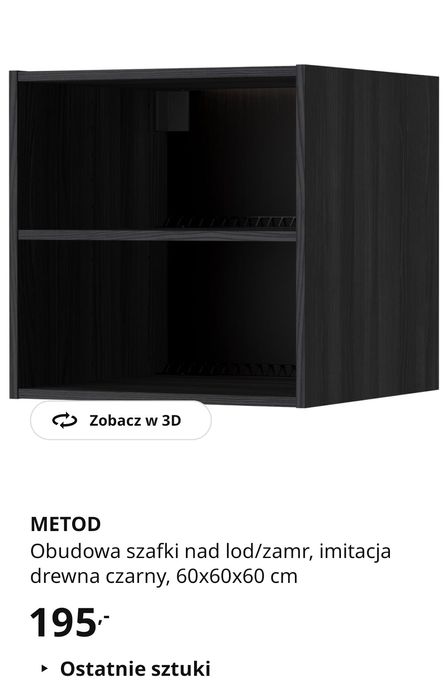 Szafka wisząca ikea metod 60x60 nad lodówkę