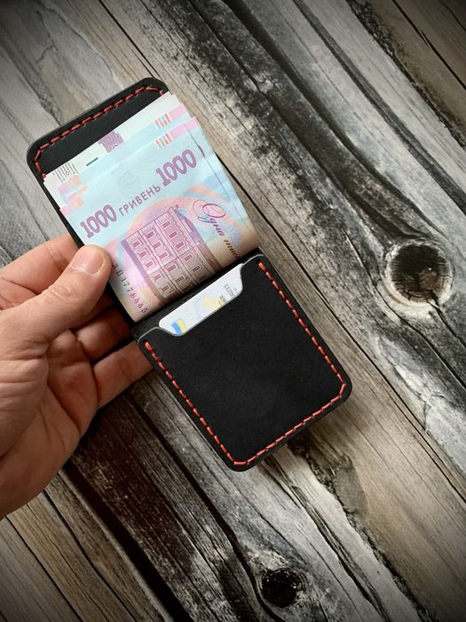 Кожаный зажим для денег,кошелек,портмоне ручной работы t.d.family !