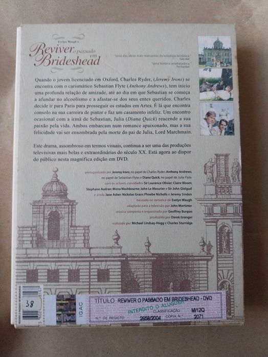 dvd: “Reviver o passado em Brideshead” (Série completa, 4 discos)