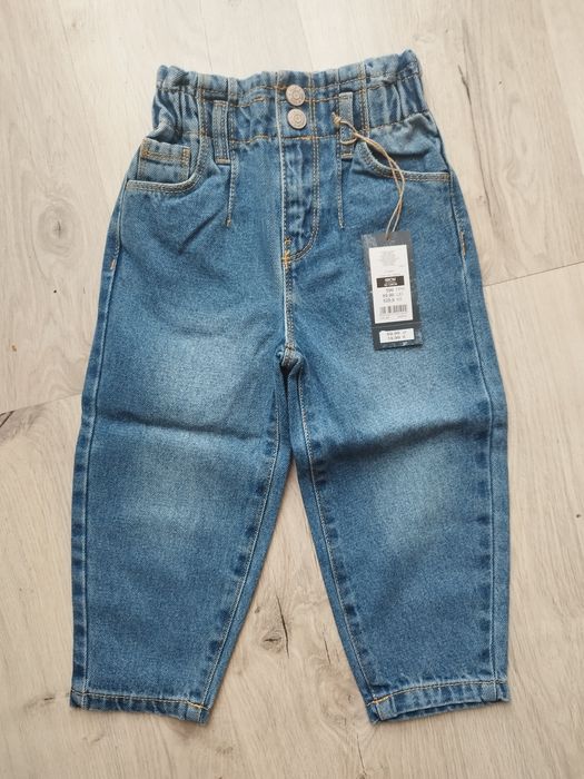 Spodnie jeansowe paper bag r. 98