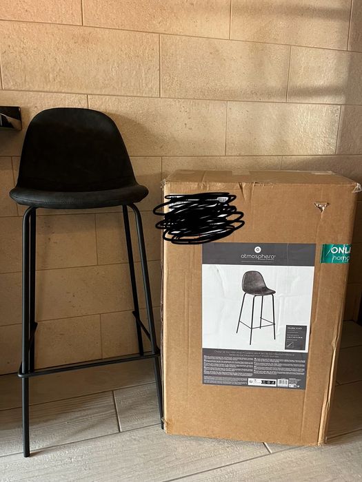 Set 2 Bancos Bar Cinza 95cm