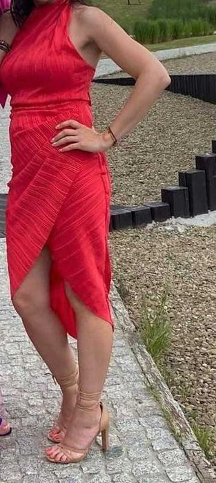 Sukienka czerwona Asos, jak nowa, śliczna sukienka tulipan, 36, S,