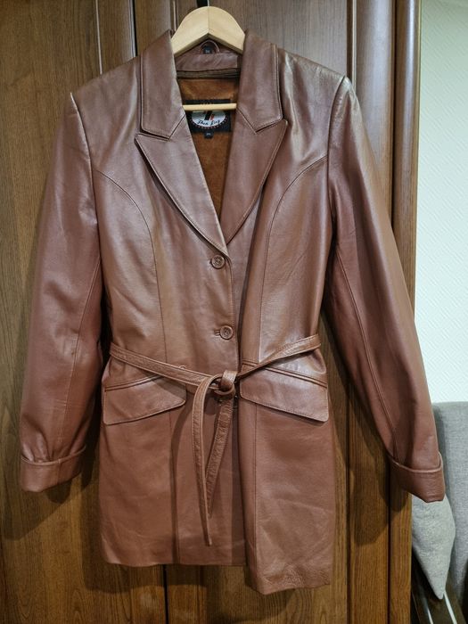 Płaszczyk skórzany trencz