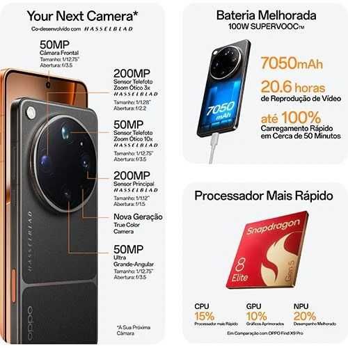 Oppo Find X9 Ultra 512GB Laranja Canyon