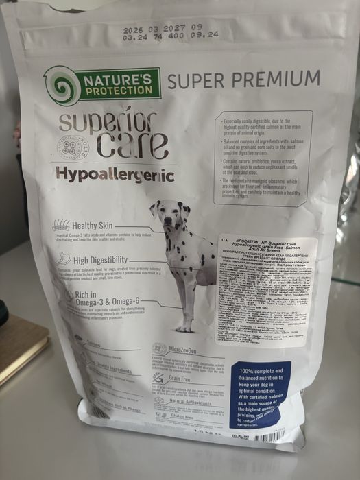 Продам корм Nature's Protection Superior Care Hypoallergenic Grain Free Adult All Breeds