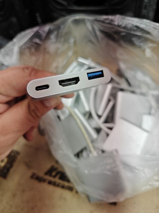 Kompaktowy Aluminiowy Hub Adapter USB-C 3w1 | HDMI, USB 3.0, PD | NOWY