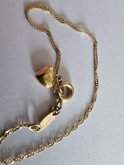 Pulseira de criança 9k com coração