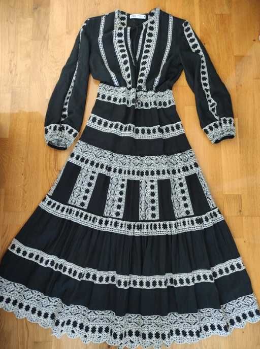 Maxi Boho sukienka z haftem