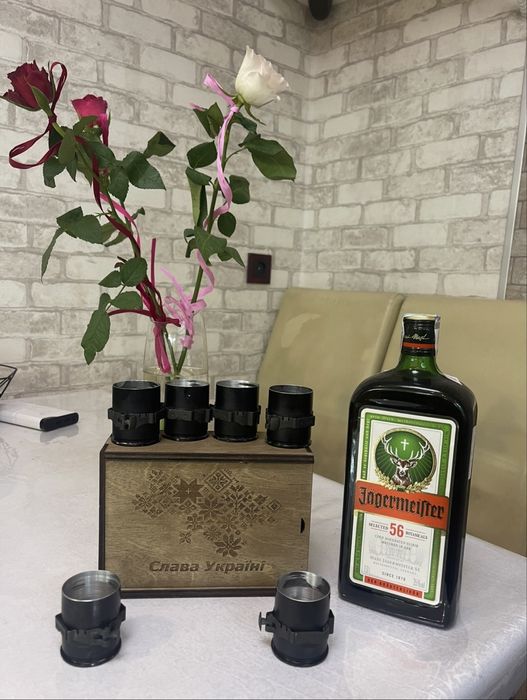 Оригінальний подарунок, набір чарок 6 штук, гільзи mk19, сувенір