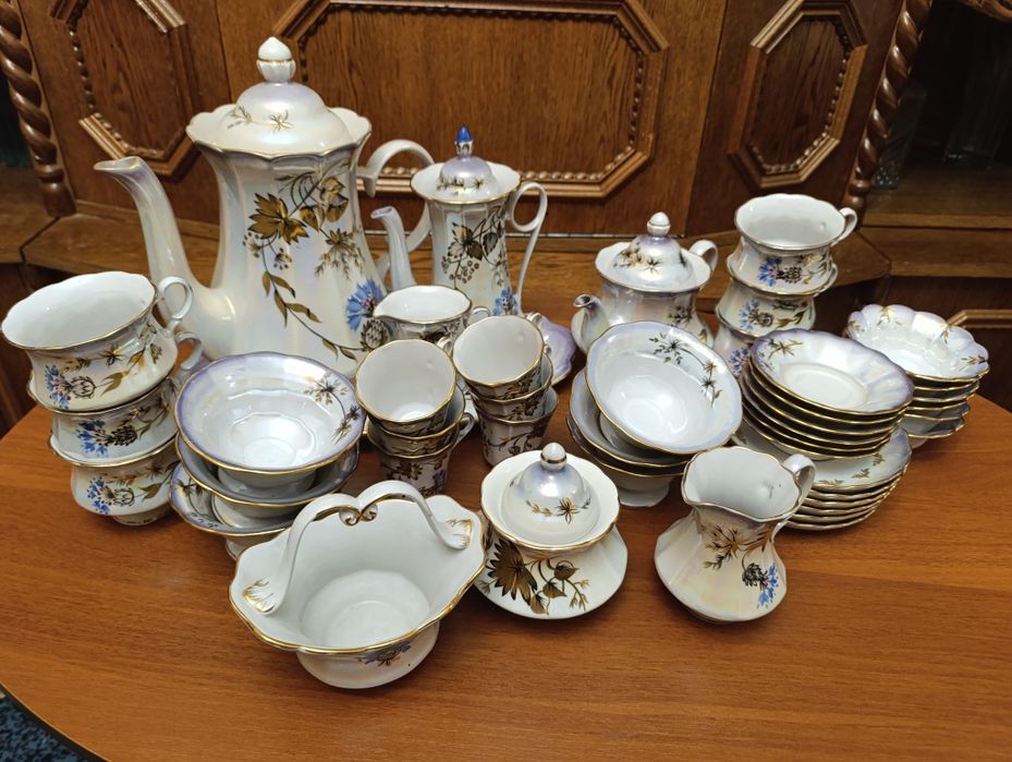 Кавово-чайний сервіз «Волошки» порцеляновий Коростень