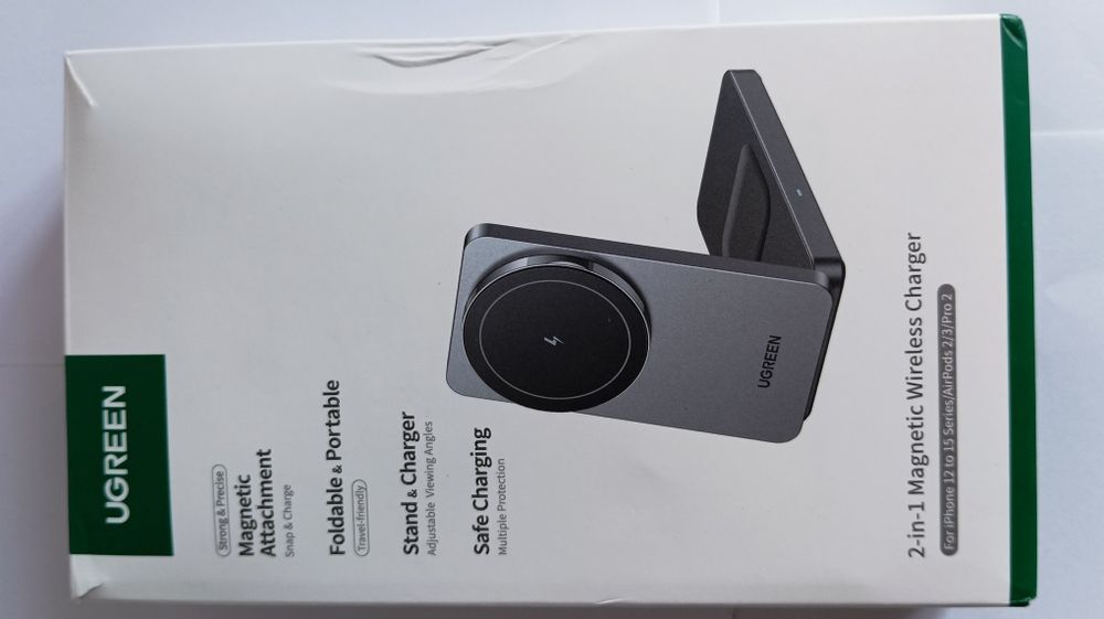 UGREEN W528 Qi 20 Вт,2 in 1.iPhone 12–15
