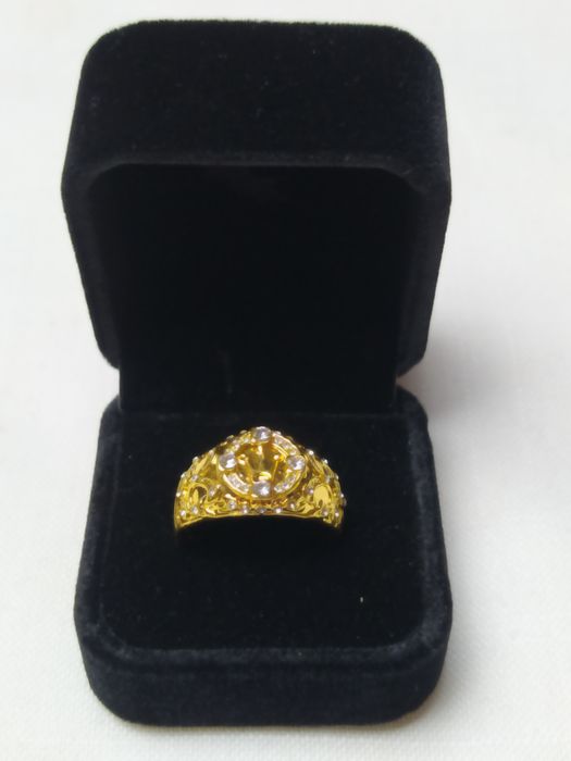 Sygnet męski korona cyrkonie