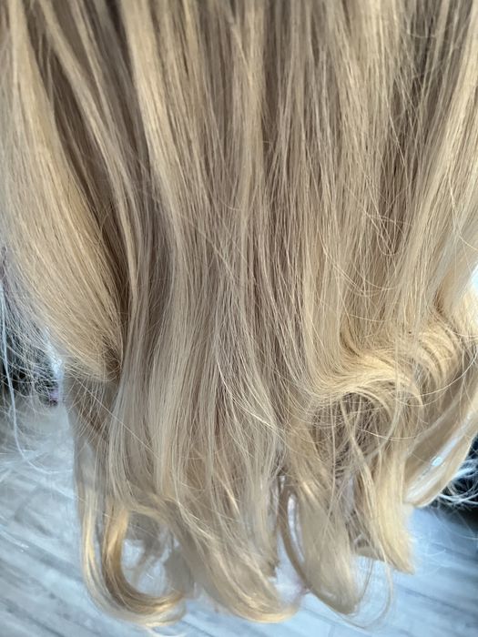 Peruka długa blond ombre- róż