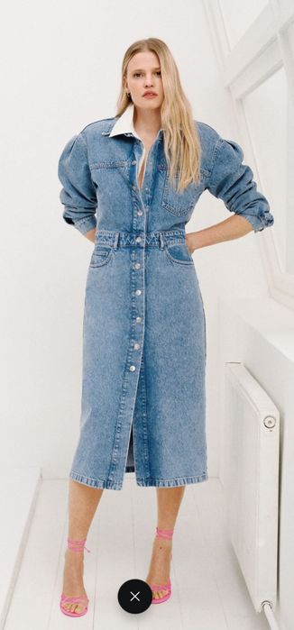 Sukienka koszulowa dżinsowa Mango rozm L