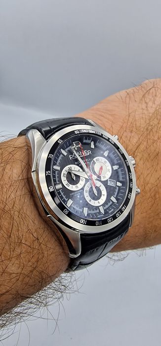 Roamer Rockshell Mark III Chrono - szafir, skóra,  Swiss Made