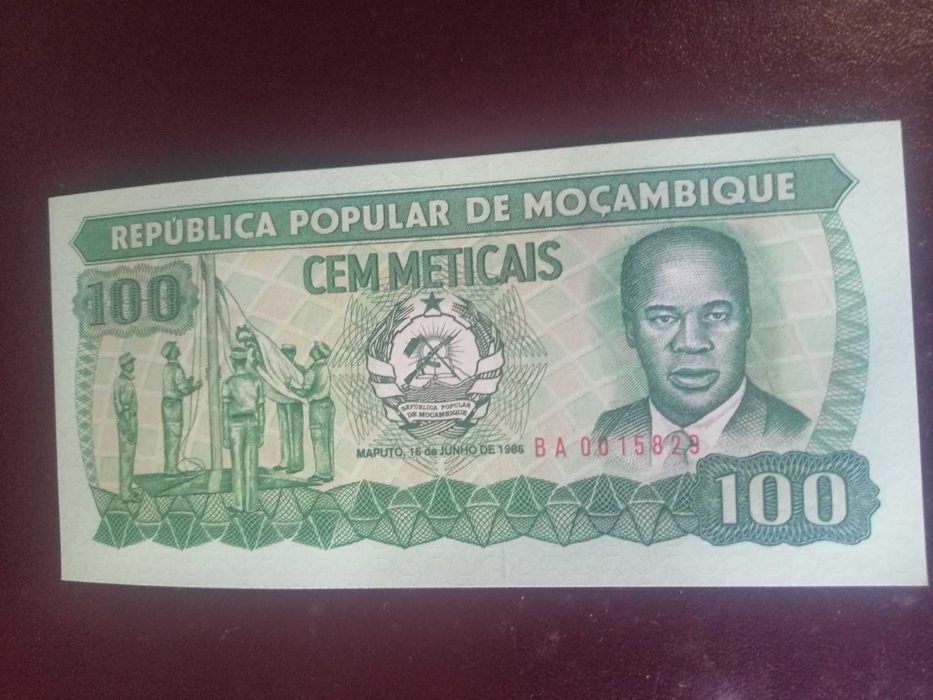 MOÇAMBIQUE 1 Nota NOVA NÃO Circulada 100 METICAIS de 1986 ver as fotos