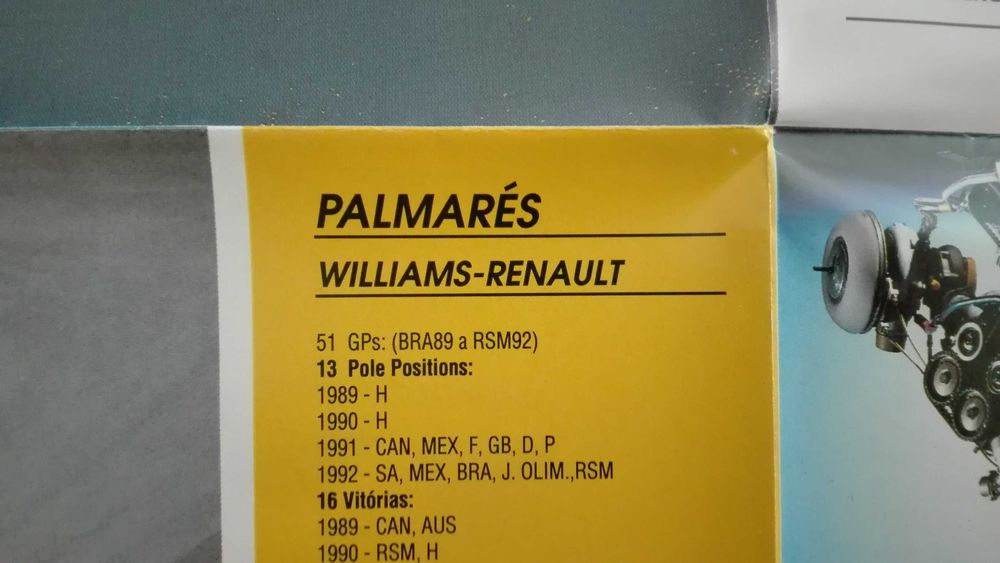 Brochura Poster Renault Williams 1992