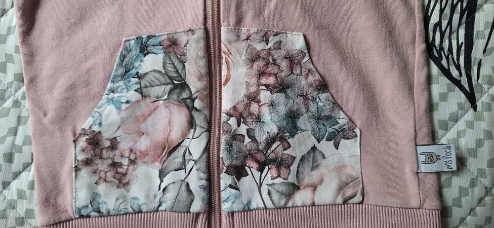 Bluza rozpinana króliczek kaptur uszy r. 98 Miś foch handmade