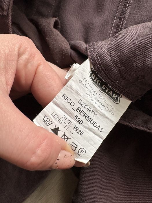 Fioletowe dżinsowe szorty krótkie spodenki Big Star męskie W28