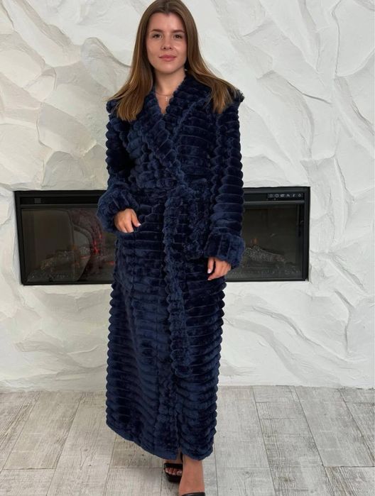 Изысканный женский теплый махровый халат Шарпей, жіночий халат теплий.