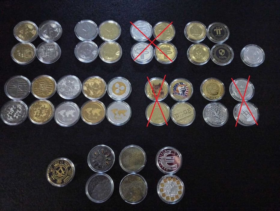 Монеты. Криптовалюта Биткоин Bitcoin Ethereum Dogecoin Litecoin Ripple