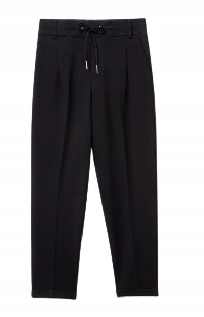United colors of benetton czarne spodnie chinos z marszczeniem 44 22da