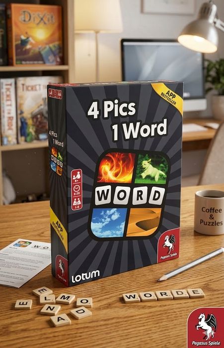 Gra Karciana Pegasus Spiele 18323E 4 Pictures 1 Word 4 Obrazki 1 Słowo